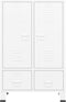 vidaXL - Kledingkast - industrieel - 67x35x107 - cm - staal - wit