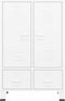 vidaXL - Kledingkast - industrieel - 67x35x107 - cm - staal - wit