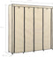 vidaXL - Kledingkast - met - 4 - vakken - 175x45x170 - cm - crème