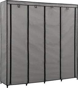 vidaXL - Kledingkast - met - 4 - vakken - 175x45x170 - cm - grijs