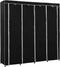 vidaXL - Kledingkast - met - 4 - vakken - 175x45x170 - cm - zwart