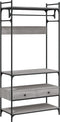 vidaXL - Kledingkast - met - lades - 89x39x184,5 - cm - bewerkt - hout - grijs - sonoma