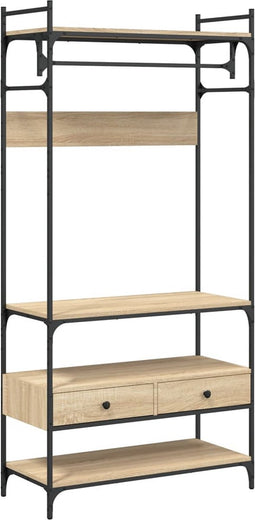 vidaXL - Kledingkast - met - lades - 89x39x184,5 - cm - bewerkt - hout - sonoma - eiken
