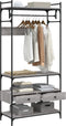 vidaXL - Kledingkast - met - lades - 89x39x184,5 - cm - bewerkt - hout - grijs - sonoma