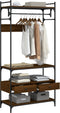 vidaXL - Kledingkast - met - lades - 89x39x184,5 - cm - bewerkt - hout - bruineiken