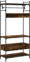 vidaXL - Kledingkast - met - lades - 89x39x184,5 - cm - bewerkt - hout - gerookt - eiken