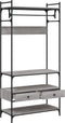 vidaXL - Kledingkast - met - lades - 89x39x184,5 - cm - bewerkt - hout - grijs - sonoma