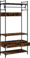 vidaXL - Kledingkast - met - lades - 89x39x184,5 - cm - bewerkt - hout - gerookt - eiken
