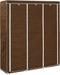 vidaXL - Kledingkast - met - vakken - en - stangen - 150x45x175 - cm - stof - bruin