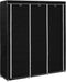 vidaXL - Kledingkast - met - vakken - en - stangen - 150x45x175 - cm - stof - zwart