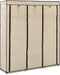 vidaXL - Kledingkast - met - vakken - en - stangen - 150x45x175 - cm - stof - crème