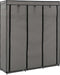 vidaXL - Kledingkast - met - vakken - en - stangen - 150x45x175 - cm - stof - grijs