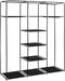 vidaXL - Kledingkast - met - vakken - en - stangen - 150x45x175 - cm - stof - zwart