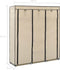 vidaXL - Kledingkast - met - vakken - en - stangen - 150x45x175 - cm - stof - crème