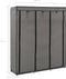 vidaXL - Kledingkast - met - vakken - en - stangen - 150x45x175 - cm - stof - grijs