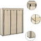vidaXL - Kledingkast - met - vakken - en - stangen - 150x45x175 - cm - stof - crème