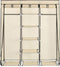 vidaXL - Kledingkast - met - vakken - en - stangen - 150x45x175 - cm - stof - crème