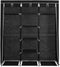 vidaXL - Kledingkast - met - vakken - en - stangen - 150x45x175 - cm - stof - zwart
