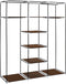 vidaXL - Kledingkast - met - vakken - en - stangen - 150x45x175 - cm - stof - bruin
