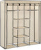 vidaXL - Kledingkast - met - vakken - en - stangen - 150x45x175 - cm - stof - crème