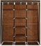 vidaXL - Kledingkast - met - vakken - en - stangen - 150x45x175 - cm - stof - bruin