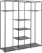 vidaXL - Kledingkast - met - vakken - en - stangen - 150x45x175 - cm - stof - grijs