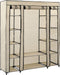 vidaXL - Kledingkast - met - vakken - en - stangen - 150x45x176 - cm - stof - crème