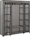 vidaXL - Kledingkast - met - vakken - en - stangen - 150x45x176 - cm - stof - grijs