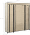vidaXL - Kledingkast - met - vakken - en - stangen - 150x45x176 - cm - stof - crème