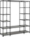vidaXL - Kledingkast - met - vakken - en - stangen - 150x45x176 - cm - stof - grijs