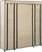 vidaXL - Kledingkast - met - vakken - en - stangen - 150x45x176 - cm - stof - crème