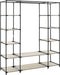 vidaXL - Kledingkast - met - vakken - en - stangen - 150x45x176 - cm - stof - crème