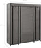 vidaXL - Kledingkast - met - vakken - en - stangen - 150x45x176 - cm - stof - grijs
