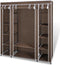 vidaXL - Kledingkast - met - vakken - en - stangen - 45x150x176 - cm - stof - bruin