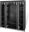vidaXL - Kledingkast - met - vakken - en - stangen - 45x150x176 - cm - stof - zwart