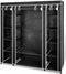 vidaXL - Kledingkast - met - vakken - en - stangen - 45x150x176 - cm - stof - zwart