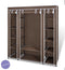 vidaXL - Kledingkast - met - vakken - en - stangen - 45x150x176 - cm - stof - bruin