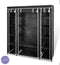 vidaXL - Kledingkast - met - vakken - en - stangen - 45x150x176 - cm - stof - zwart