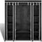 vidaXL - Kledingkast - met - vakken - en - stangen - 45x150x176 - cm - stof - zwart