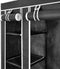 vidaXL - Kledingkast - met - vakken - en - stangen - 45x150x176 - cm - stof - zwart