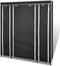 vidaXL - Kledingkast - met - vakken - en - stangen - 45x150x176 - cm - stof - zwart