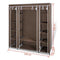 vidaXL - Kledingkast - met - vakken - en - stangen - 45x150x176 - cm - stof - bruin