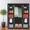 vidaXL - Kledingkast - met - vakken - en - stangen - 45x150x176 - cm - stof - zwart