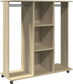 vidaXL - Kledingkast - met - wielen - 102x38x110 - cm - bewerkt - hout - sonoma - eiken