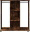 vidaXL - Kledingkast - met - wielen - 102x38x110 - cm - bewerkt - hout - gerookt - eiken