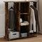 vidaXL - Kledingkast - met - wielen - 102x38x110 - cm - bewerkt - hout - gerookt - eiken