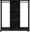 vidaXL - Kledingkast - met - wielen - 102x38x110 - cm - bewerkt - hout - zwart