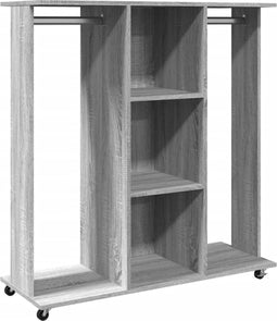 vidaXL - Kledingkast - met - wielen - 102x38x110 - cm - hout - grijs - sonoma - eiken
