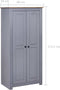 vidaXL - Kledingkast - Panama - Range - 80x50x171,5cm - massief - grenenhout - grijs