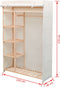 vidaXL - Kledingkast - stof - en - grenenhout - 110x40x170 - cm